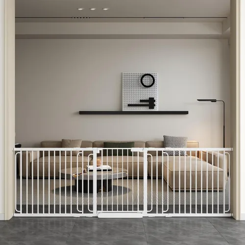 Miniatura 14 de Puerta de bebé extra ancha con puerta 53.4-62 pulgadas montada a presión, puerta de seguridad para niños y bebés con cierre automático para puertas