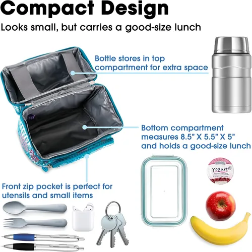Miniatura 3 de J World Corey Bolsa de Almuerzo para Niños. Lonchera con Aislamiento para Niños y Niñas, Diente de León