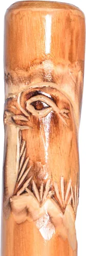Miniatura 4 de FOREST PILOT Bastón desmontable de madera de abeto para senderismo con brújula de 55 pulgadas, con talla de animales, correa de mano suave, cubierta