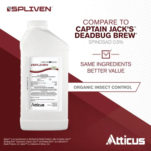 Miniatura 2 de Atticus Spliven Insecticida orgánico (32 onzas) – Concentrado de Spinosad al 0.5% – Insecticida al aire libre para huerto, césped y paisajes