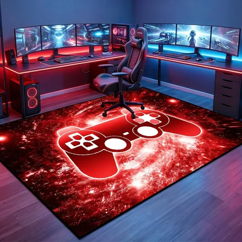 Miniatura 31 de BATATADOCE Alfombras de videojuegos para dormitorio de niños, alfombras para sala de juegos, decoración de juegos para niños, alfombra de área