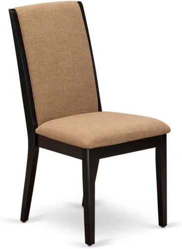 Miniatura 7 de East West Furniture ANLA3-ABK-47 - Juego de muebles de comedor de 3 piezas que contiene una mesa de cocina redonda con pedestal y 2 sillas