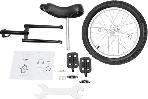 Miniatura 5 de Monociclo de rueda, bicicleta de una rueda con borde y pedales, monociclos de acero modernos para edades unisex de 10 a 60 años, entrenamiento