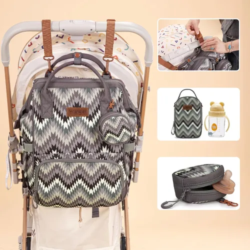 Miniatura 4 de Montana West Wrangler Callie Mochila de Pañales con Estuche para Chupete, Bolsa para Biberón, Conjunto de Bolsa de Viaje Multifuncional para Bebé