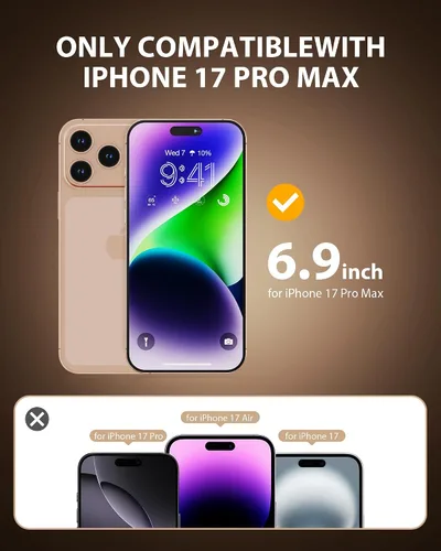 Miniatura 2 de PDDKISS Paquete de 2 protectores de pantalla de privacidad para iPhone 17 Pro Max de 6.9 pulgadas + paquete de 2 protectores de lente de cámara
