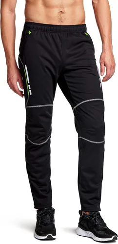 TSLA - Pantalones deportivos de ciclismo antiviento y térmicos para hombre, forrados de vellón, para exteriores, para el invierno y clima frío, para