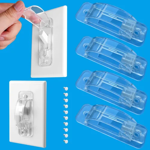 Miniatura 9 de 2 Cubiertas protectoras para interruptor de luz, cubierta protectora de interruptor de pared a prueba de bebés para interruptor de luz de palanca