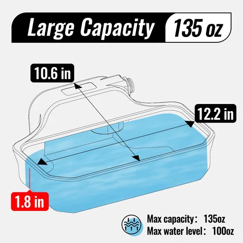 Miniatura 2 de Dispensador automático de agua de 135 onzas para perros grandes, dispensador de agua patentado para perros al aire libre, alimentador automático