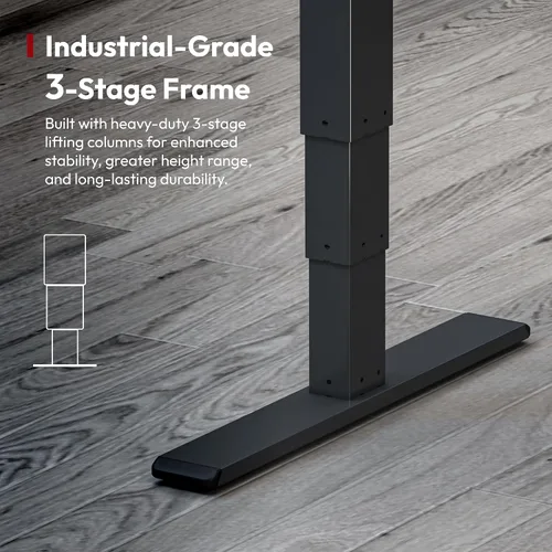 Miniatura 4 de SANODESK Electric Height Adjustable 3-Leg L Shaped Standing Desk Frame, Support up to 330lbs, Sit Stand Ergonomic L Desk Frame Only, Black