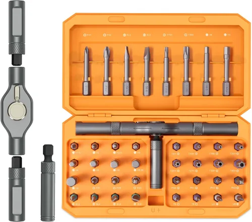 Miniatura 9 de LOFICOPER Juego de destornilladores de trinquete, juego de destornilladores magnéticos 42 en 1 con mango de trinquete, kit de herramientas
