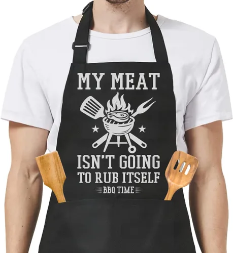 Miniatura 20 de SANDJEST Funny Mens Aprons with Pockets for BBQ Grilling Cooking Grandpa Husband Apron for Birthday Christmas Father's Day funny 7