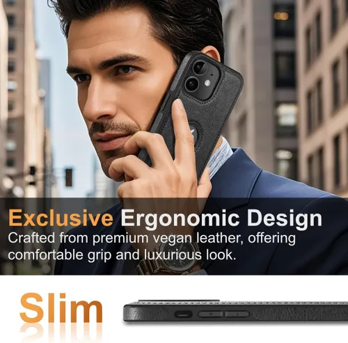 Miniatura 2 de Funda protectora de cuero de lujo con diseño único para iPhone 11, antideslizante, resistente a los arañazos, ultra delgada, funda protectora
