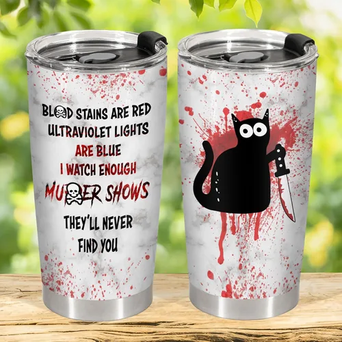 Miniatura 5 de Taza de terror con gato y tapa, taza de película de terror de 20 onzas de acero inoxidable, taza de café única con gatos, regalos de Navidad, Vaso