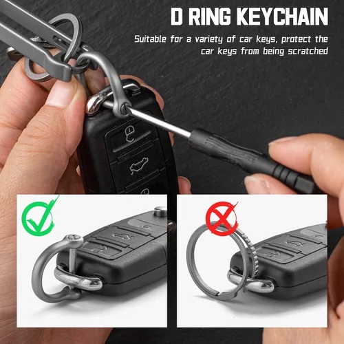 Miniatura 4 de Titanium Belt Key Holder Clip with 2/3 Inch D ring