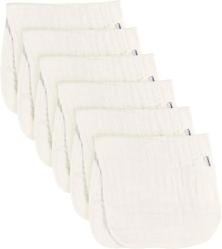 Miniatura 2 de Gerber Paños Eructadores Unisex de Muselina para Bebé, Paquete de 6, Vainilla, Tamaño Grande 20" x 10