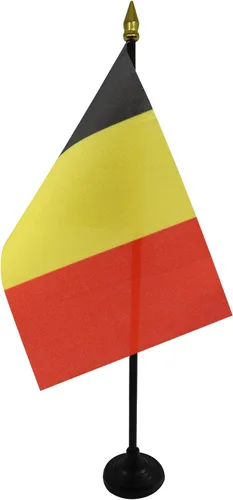 Miniatura 52 de AZ FLAG Bandera de mesa de Albania de 4 x 6 pulgadas - Bandera de escritorio albanesa 5.9 x 3.9 in - Tapa de lanza dorada