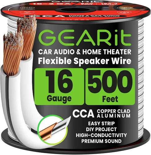 Miniatura 9 de Cable de altavoz Calibre 16, GearIT Pro Series Cable de altavoz 16/2 AWG (100 pies / 30.48 metros) Ideal para altavoces de cine en casa y altavoces