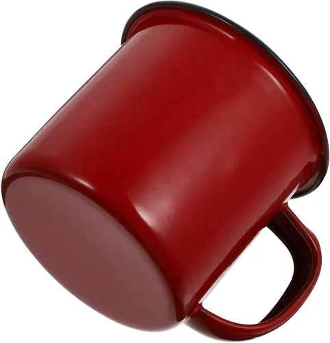 Miniatura 3 de BESPORTBLE Taza de camping esmaltada, 8 onzas, tazas de hierro vintage, taza de té con asa, taza de café para acampar, pescar, picnic, uso al aire