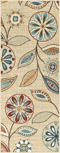 Miniatura 13 de Maples Rugs Reggie - Alfombra de pasillo floral, fabricada en Estados Unidos, lavable, antideslizante, alfombra de interior para cocina, pasillo