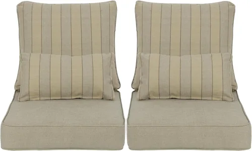 Miniatura 12 de Aoodor Cojín para silla de exterior, 22 x 24 pulgadas, resistente al agua, resistente a la decoloración, cojines de asiento de patio con funda