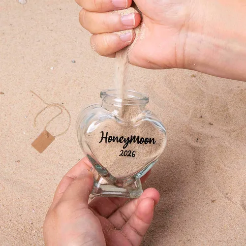 Miniatura 5 de Tarro de recuerdo de arena de luna de miel 2026, despedida de soltera, boda, compromiso, luna de miel, viajes para parejas, recién casados