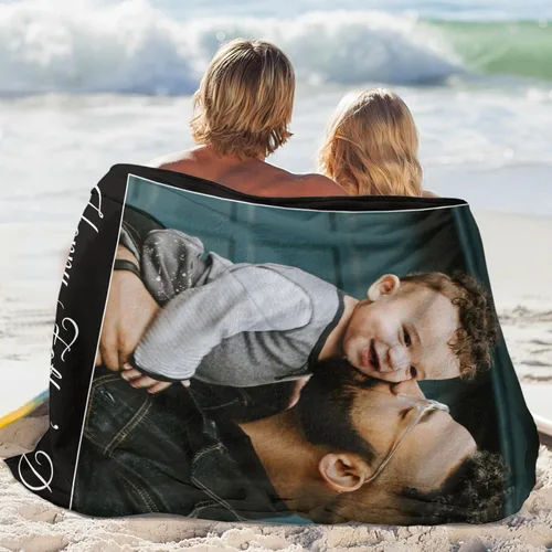 Miniatura 5 de Manta personalizada para el día del padre con foto, regalos personalizados para papá, papá, abuelo, papá, cumpleaños, Navidad