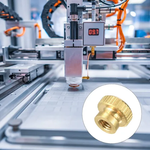 Miniatura 5 de uxcell Tuercas moleteadas de latón, M4x0.0.276 in redondo escalonado perillas sujetadores para impresora 3D, equipo electrónico, 8 piezas