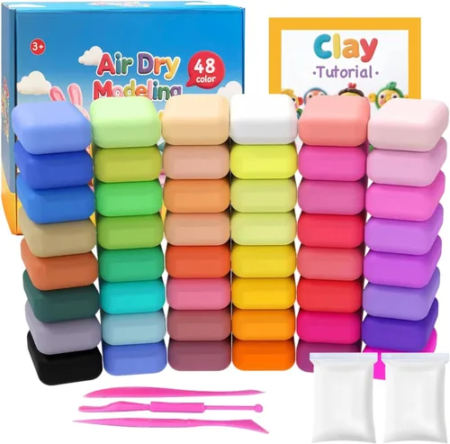 Miniatura 3 de Arcilla de espuma de secado al aire de 36 colores con herramientas, juego de regalo de arcilla mágica ultraligera para modelado y moldeo para niños