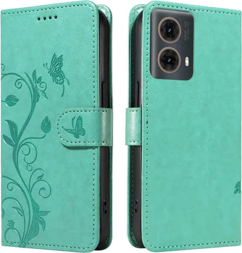 Miniatura 94 de Funda para Motorola Moto E22/E22i, piel sintética, con tarjetero y correa para la muñeca, a prueba de golpes, funda magnética para Motorola Moto Rojo