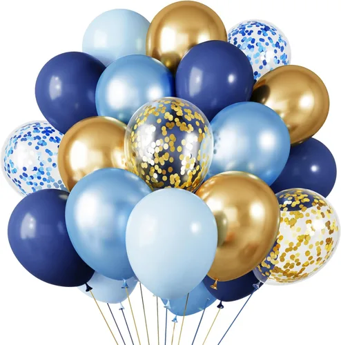 Miniatura 29 de RUBFAC 65 piezas de globos de 12 pulgadas, kit de globos rojos, negros y blancos con confeti y cintas para cumpleaños, bodas, baby shower, Negro