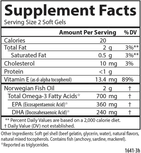 Miniatura 2 de Carlson - El aceite de pescado más fino, 700 mg de omega-3, suplemento de aceite de pescado noruego, aceite de pescado omega 3 capturado