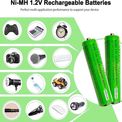 Miniatura 7 de Paquete de 4 baterías recargables AAA NI-MH para Panasonic, 1.2 V 400 mAh AAA baterías recargables para teléfonos inalámbricos Panasonic, controles