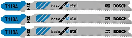 Miniatura 27 de Bosch T118BF 5 piezas de 3-5/8 Pulg. Hojas de sierra de calar con mango en T flexibles para metal