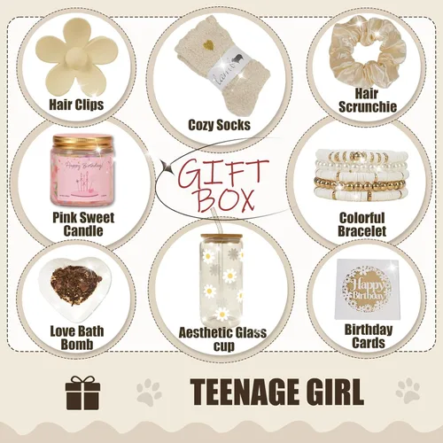 Miniatura 6 de Regalo de cumpleaños para adolescentes, caja de feliz cumpleaños para niña, cosas lindas y modernas para niñas preadolescentes, Navidad, lindos