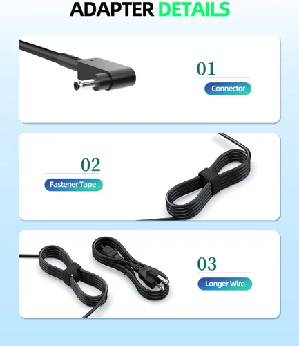 Miniatura 4 de Cargador de CA Superer de 45 W apto para Acer Aspire N15P6 N19H1 N15P5 N15W9 TravelMate N16Q15 N18P5 Adaptador de cable de alimentación para portátil