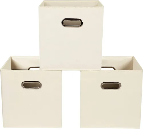 Miniatura 43 de Contenedores de almacenamiento de tela, organizadores de tela con asa, cubos plegables para almacenamiento de tela o accesorios, 11 x 11 x 11 Naranja