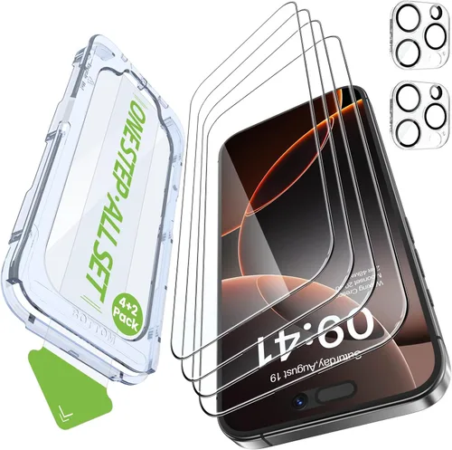 Miniatura 9 de iGluz Paquete de 4+2 protectores de pantalla de privacidad para iPhone 13 Pro Max con protector de lente de cámara de 6.7 pulgadas, 9H + vidrio