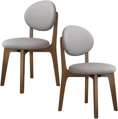 Miniatura 72 de YVYKFZD Juego de sillas de comedor, sillas de cocina de madera maciza, silla de comedor de granja con respaldo curvo, silla tapizada de cuero