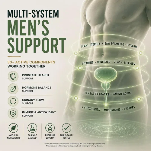 Miniatura 6 de Apoyo para la salud de la próstata – Soporte urinario y de próstata para hombres con palma enana, zinc y selenio, suplemento halal, fabricado