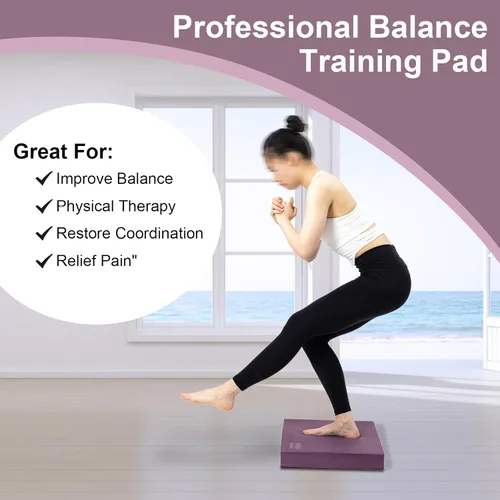 Miniatura 3 de StrongTek Almohadilla de equilibrio de espuma extra ancha para terapia física, 19 x 15.8 x 2.4 pulgadas, almohadilla de espuma TPE de alta densidad