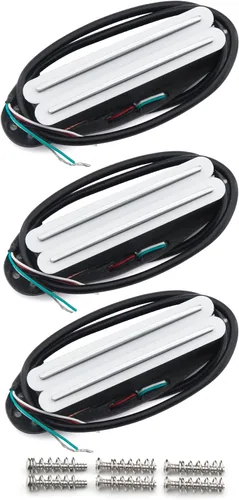 Miniatura 12 de FLEOR Alnico 5 Pastilla Humbucker de Doble Riel Caliente de Tamaño Single-Coil 12-13K, Blanca Blanco