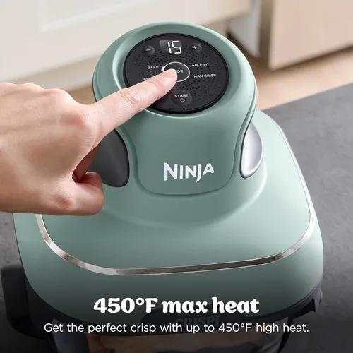 Miniatura 13 de Ninja Crispi - Freidora de aire de vidrio 4 en 1 Con recipientes y tapas de vidrio no tóxicos de 4 cuartos y 6 tazas Apto para microondas, Salvia