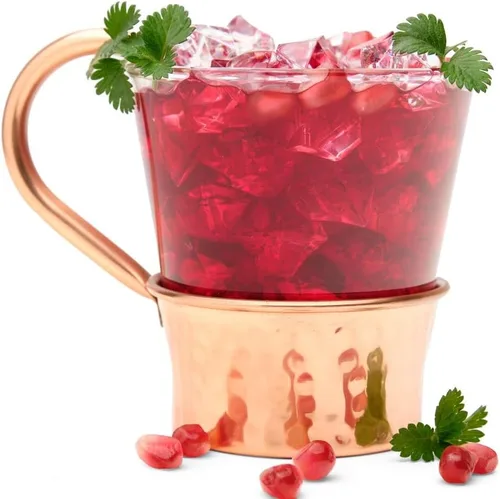 Miniatura 4 de Advanced Mixology Tazas de mula turca Juego de 4 Base de cobre 100% puro y vidrio Grado alimenticio Acabado martillado