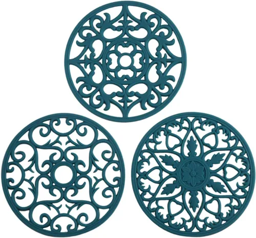 Miniatura 18 de Colinda Salvamanteles de silicona para platos calientes, ollas calientes y almohadillas, protege la encimera de ollas calientes y sartenes que salen