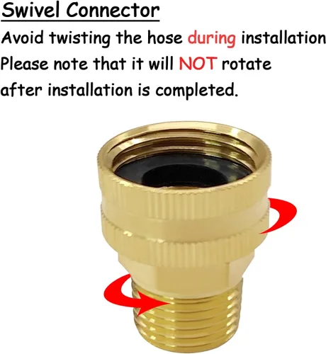 Miniatura 4 de Uenede Conector de manguera de jardín hembra de latón de 1/2 "NPT macho a 3/4" GHT hembra, reductor giratorio roscado reductor adaptador
