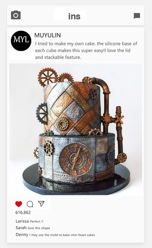 Miniatura 5 de Steampunk Gear - Moldes de silicona, 3 paquetes de tubería de agua remachada placa de metal molde de chocolate para decoración de pasteles