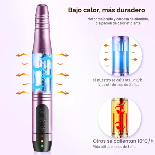 Miniatura 8 de COSLUS Taladro de uñas inalámbrico con lima eléctrica: profesional para uñas acrílicas, gel, polvo adhesivo, portátil, kit de máquina de taladro