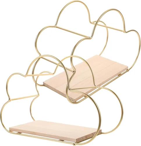 Alipis Estante flotante de nube de 2 piezas, decoración de pared de estilo nórdico para sala de estar, dormitorio y oficina, almacenamiento