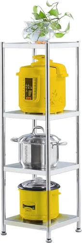 Miniatura 7 de susunnus Estantes de acero inoxidable de 13.8 pulgadas - 3 niveles, estante esquinero, estantes de almacenamiento, metal estrecho, estante de acero