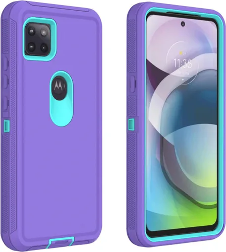 Miniatura 10 de Funda para Motorola Moto One 5G Ace, funda resistente de poliuretano termoplástico suave, policarbonato duro, resistente, a prueba de golpes, a Negro